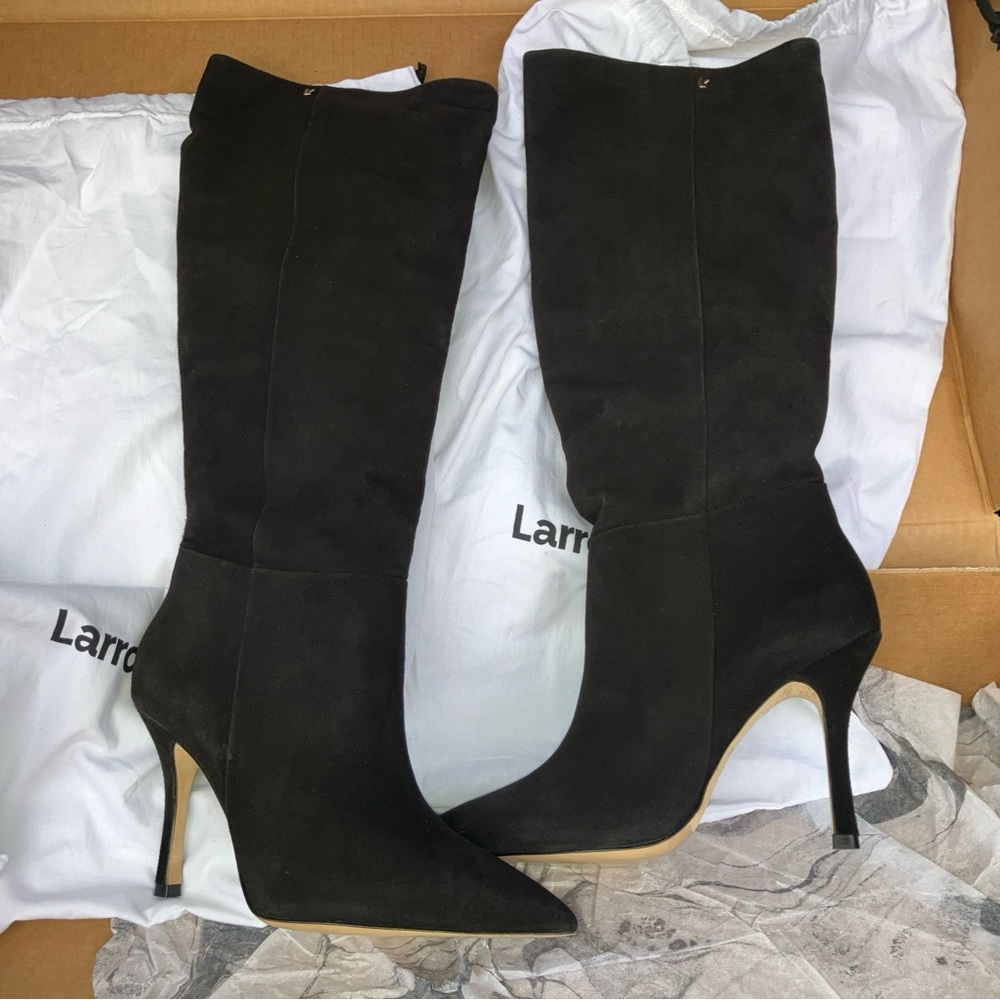 Larroude Black Heeled Boots